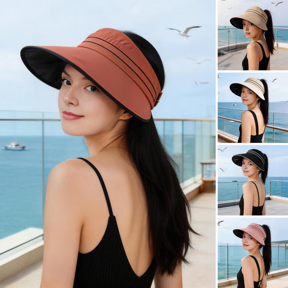 Hat Floppy Wide - Women Sun Hat with Ponytail Hole