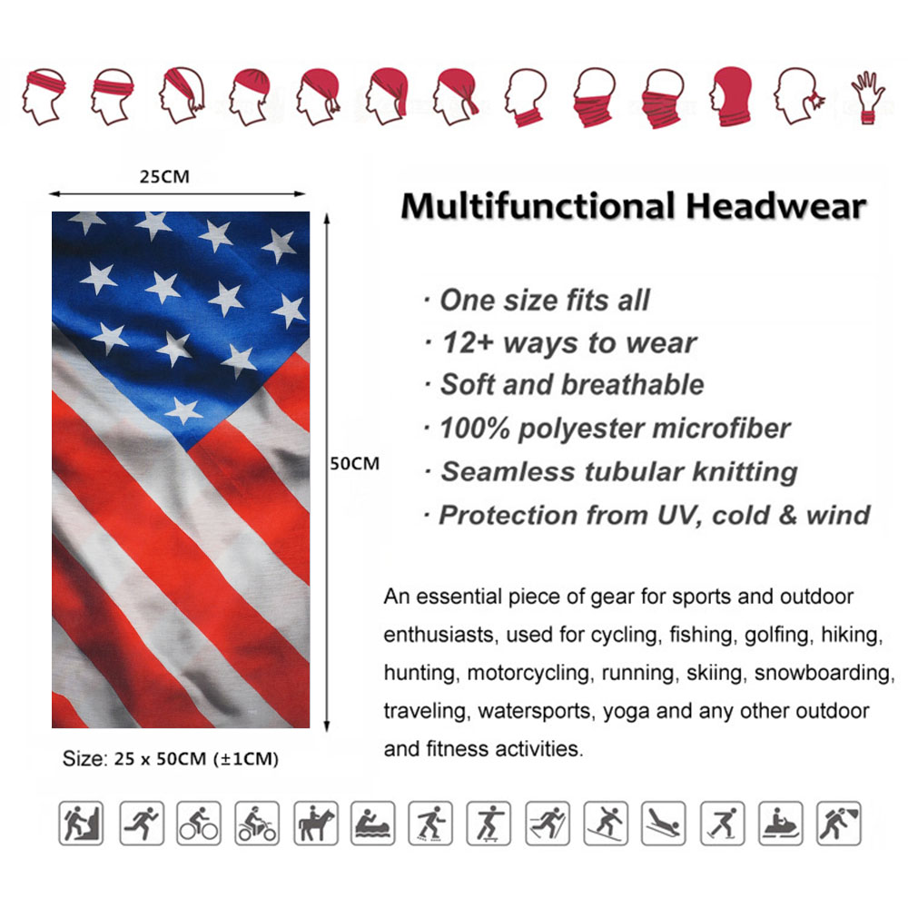 USA Flag Pattern Sun Protectiv - огляд і ціна Headband Summer Knit
