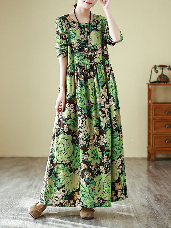Spring New Style round Neck Lo - огляд і ціна Linen Dress Wrap