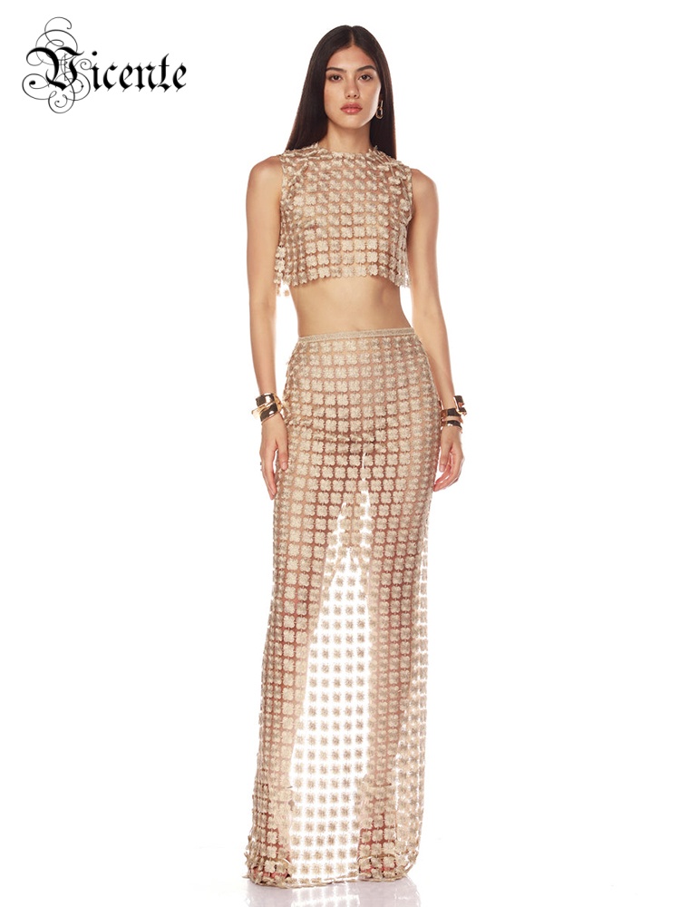 VC Stylish Beige Sleeveless Cr - огляд і ціна Crop Top Crochet