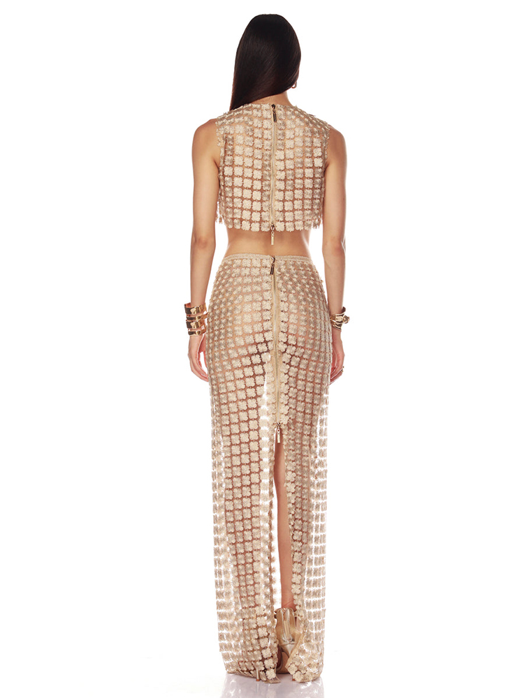 VC Stylish Beige Sleeveless Cr - огляд і ціна Crop Top Crochet