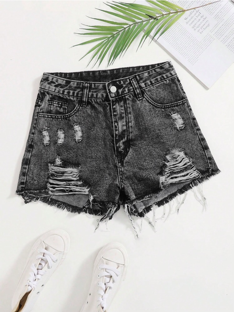 2026 New Vintage Washed Denim  - огляд і ціна Shorts Denim Frayed