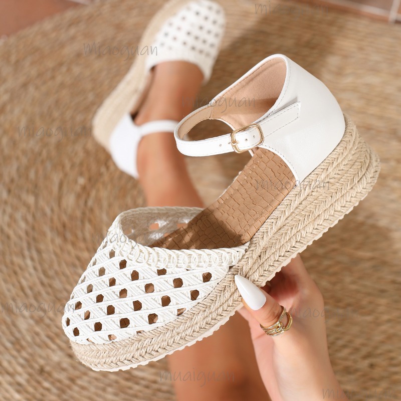 Boho Women's Hollow Out Woven  - огляд і ціна Wedge Espadrille Women