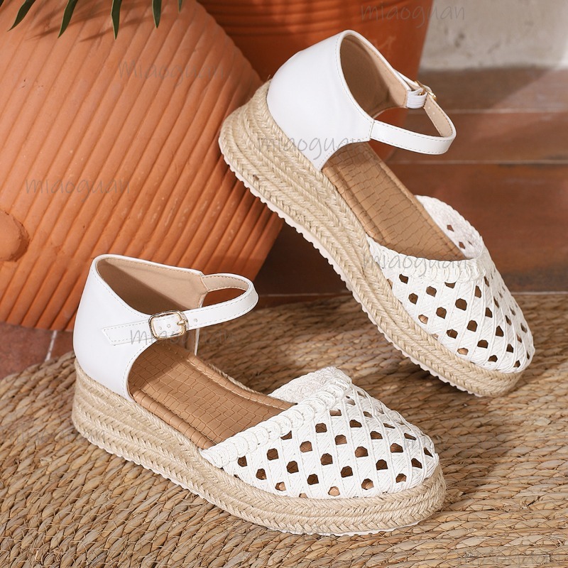 Boho Women's Hollow Out Woven  - огляд і ціна Wedge Espadrille Women