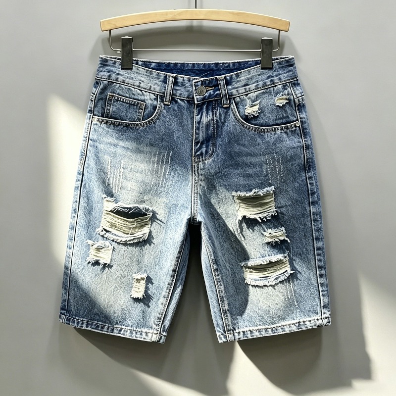 Men Korean Style Distressed De - огляд і ціна Shorts Denim Frayed