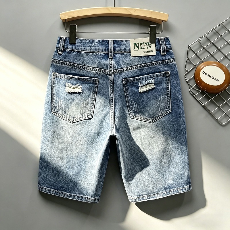 Men Korean Style Distressed De - огляд і ціна Shorts Denim Frayed