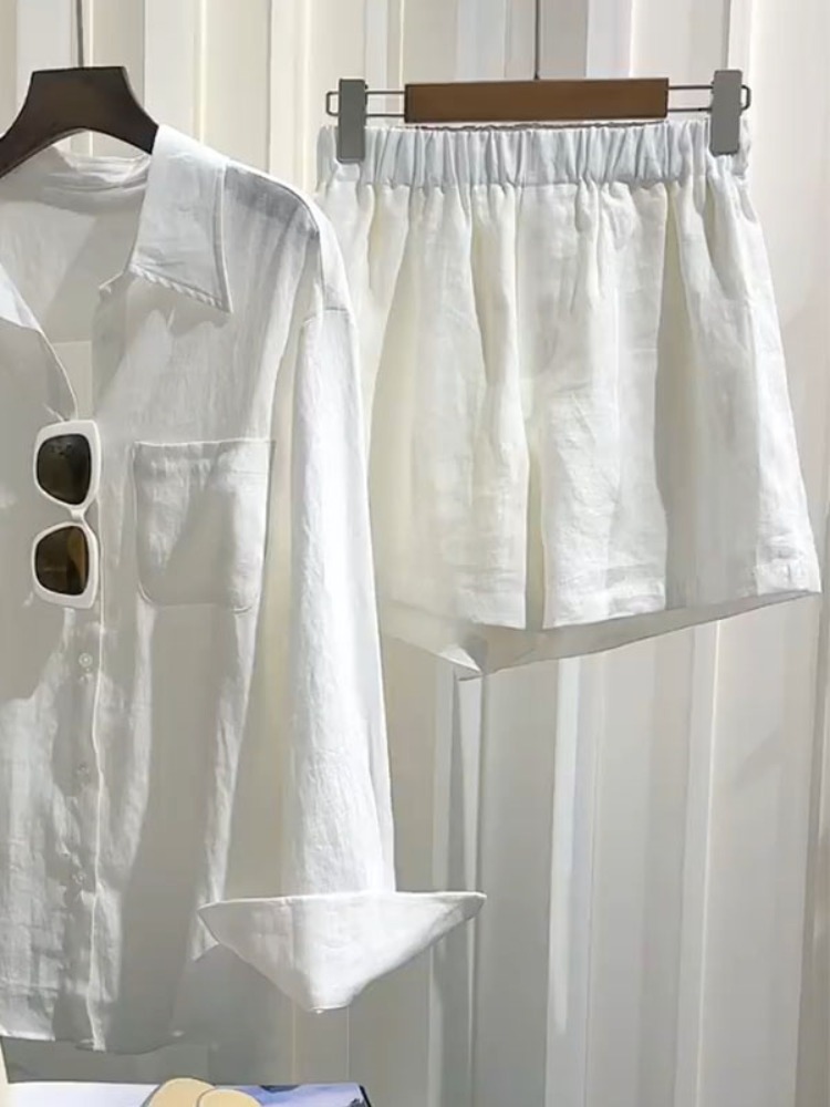 Summer Women's Linen Shirt Set - огляд і ціна Linen Pant Wide