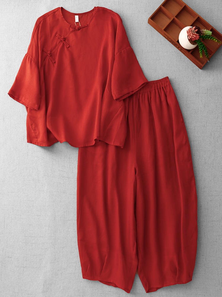 New Chinese Zen Style Women's  - огляд і ціна Linen Pant Wide