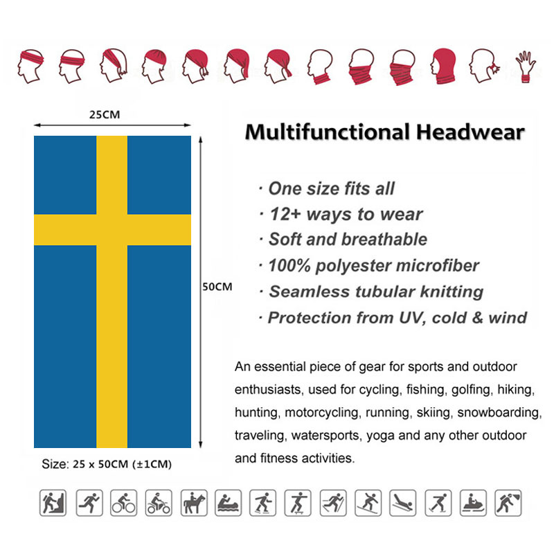 Sweden Flag Printed Bandana He - огляд і ціна Headband Summer Knit