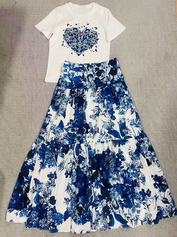 2026 New Summer Women  Floral  - огляд і ціна Midi Skirt Floral