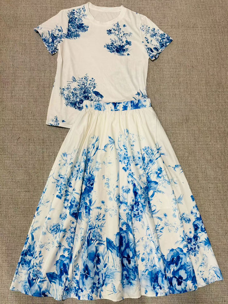 2026 New Summer Women  Floral  - огляд і ціна Midi Skirt Floral