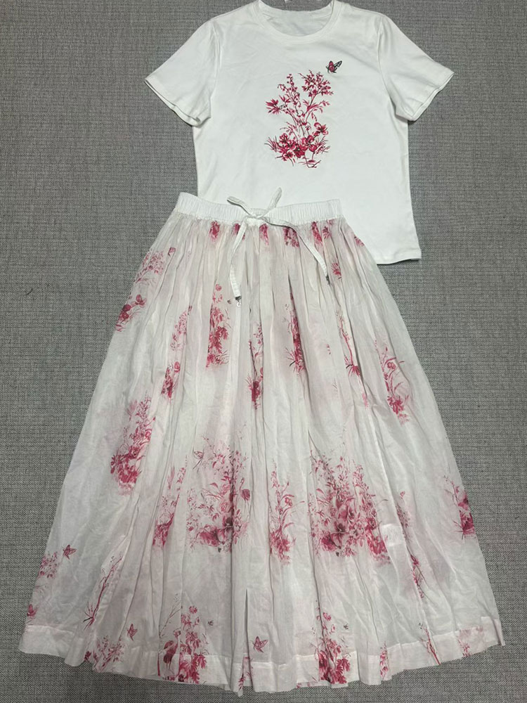 2026 New Summer Women  Floral  - огляд і ціна Midi Skirt Floral
