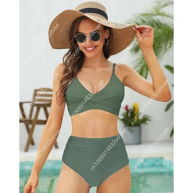 Women's High Waisted Bikini Se - огляд і ціна Swimsuit Bikini Ruched