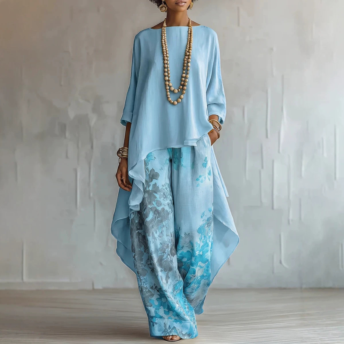 Women's 2-Piece Linen Outfit S - огляд і ціна Linen Pant Wide