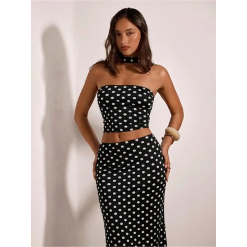 Women's Retro Y2K Polka Dot Hi - огляд і ціна Crop Top Crochet