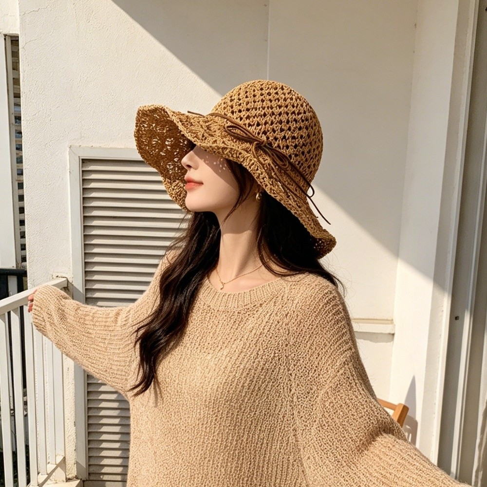 Handwoven Crochet Straw Hat Wi - огляд і ціна Hat Floppy Wide