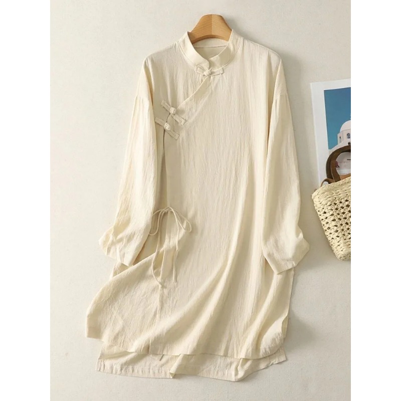 Women's Chinese Style Frog But - огляд і ціна Linen Dress Wrap