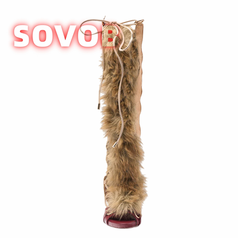 Retro Women's Faux Fur Strappy - огляд і ціна Sandal Strappy Heeled