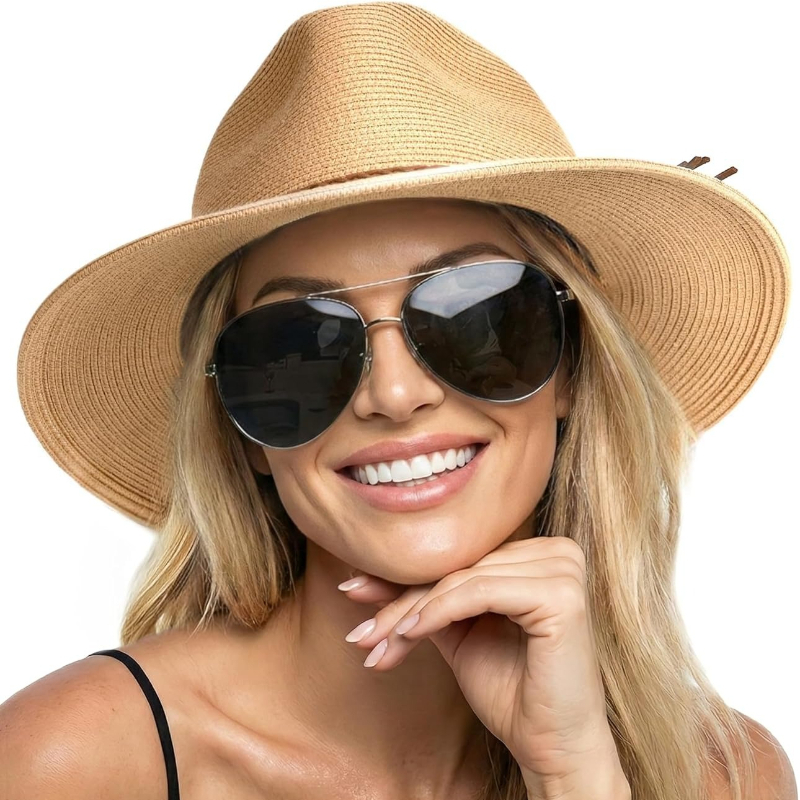 1pc Summer Straw Beach Sun Hat - огляд і ціна Hat Floppy Wide