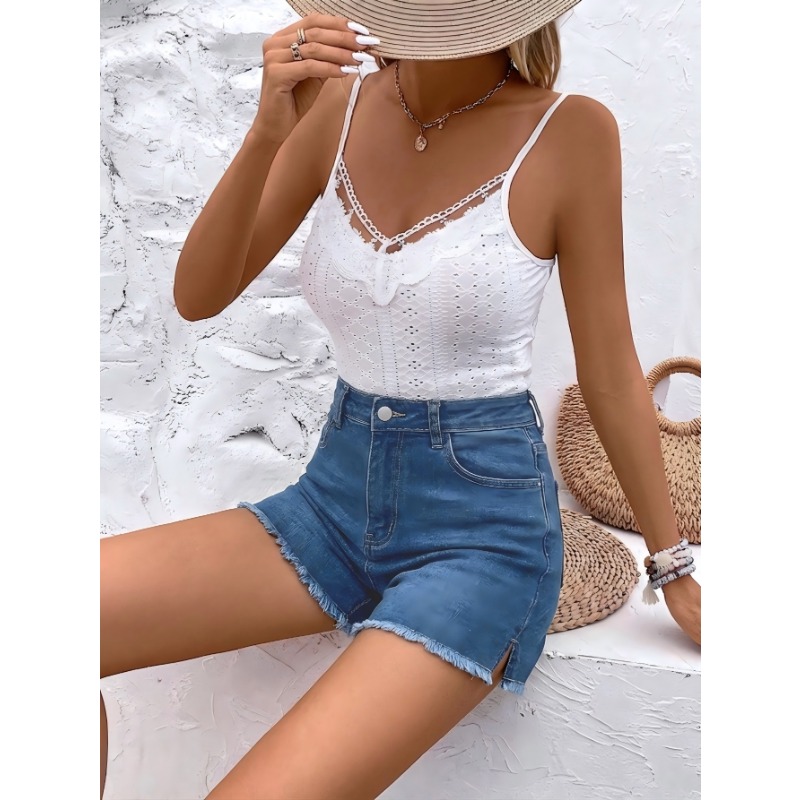 Women's High Waist Denim Short - огляд і ціна Shorts Denim Frayed