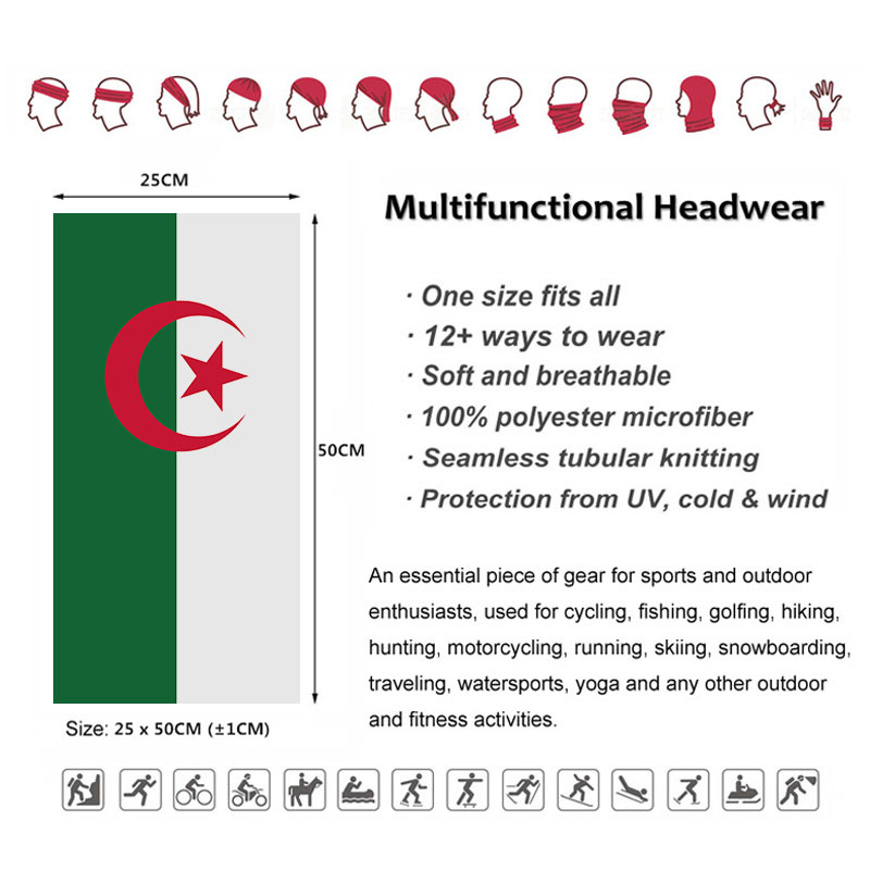 Algeria Flag Printed Bandana H - огляд і ціна Headband Summer Knit