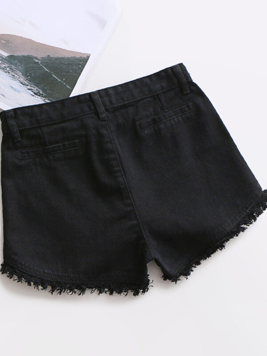 Women's High Waist Denim Short - огляд і ціна Shorts Denim Frayed