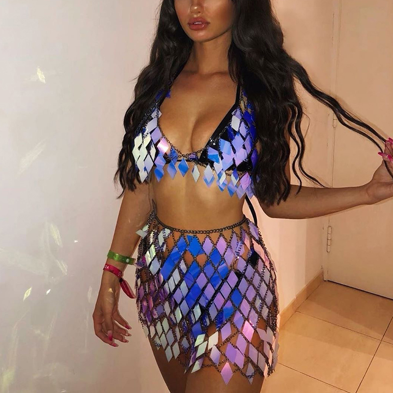 FestivalQueen Women's Sequined - огляд і ціна Crop Top Crochet