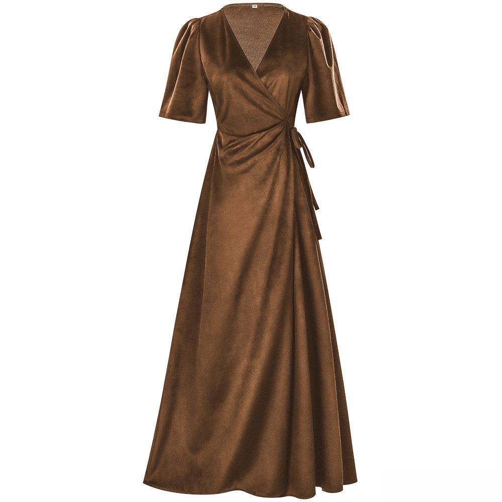 Ladies Long V-Neck Wrap Slim P - огляд і ціна Linen Dress Wrap