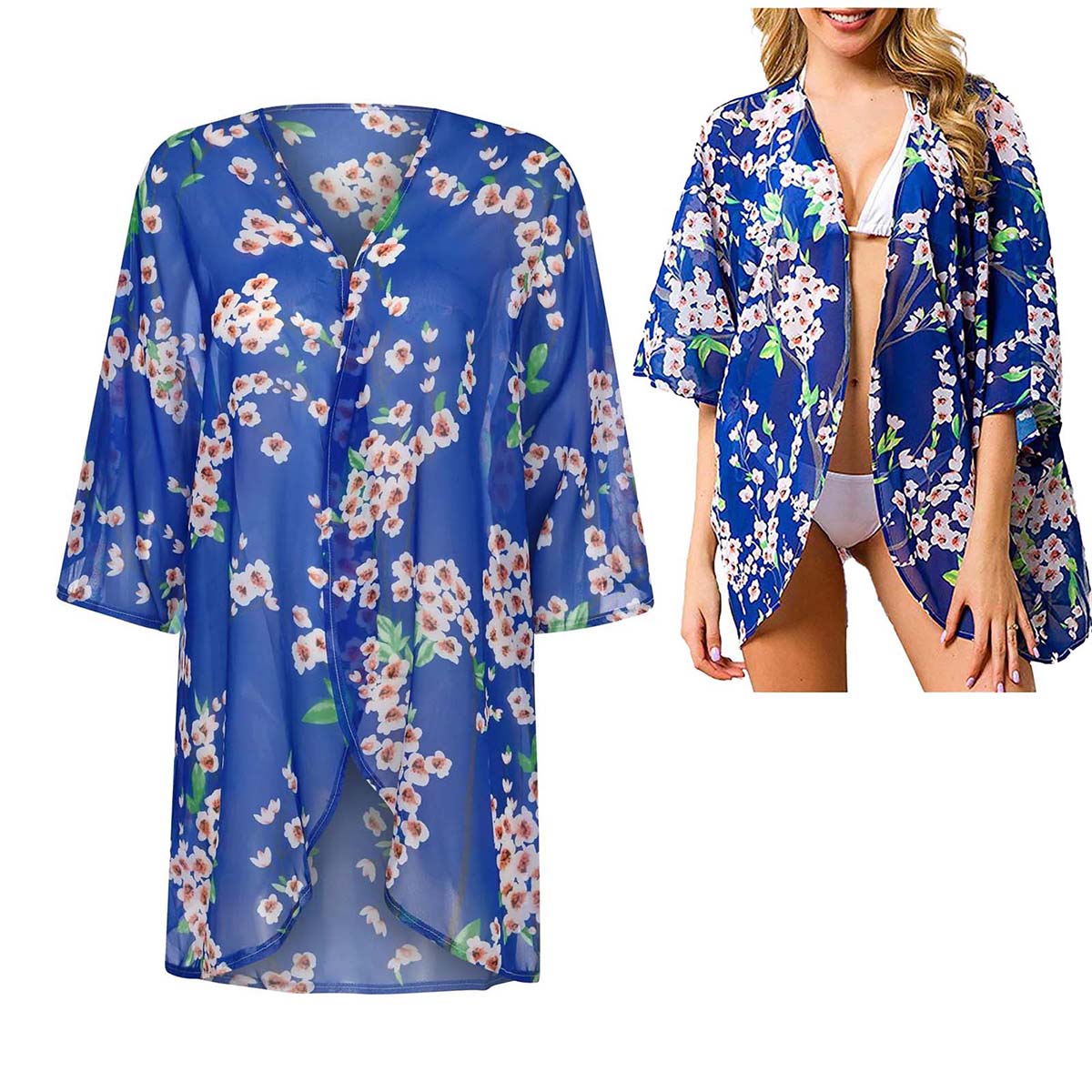Women's Loose Sheer Chiffon Ki - огляд і ціна Kimono Sheer Floral