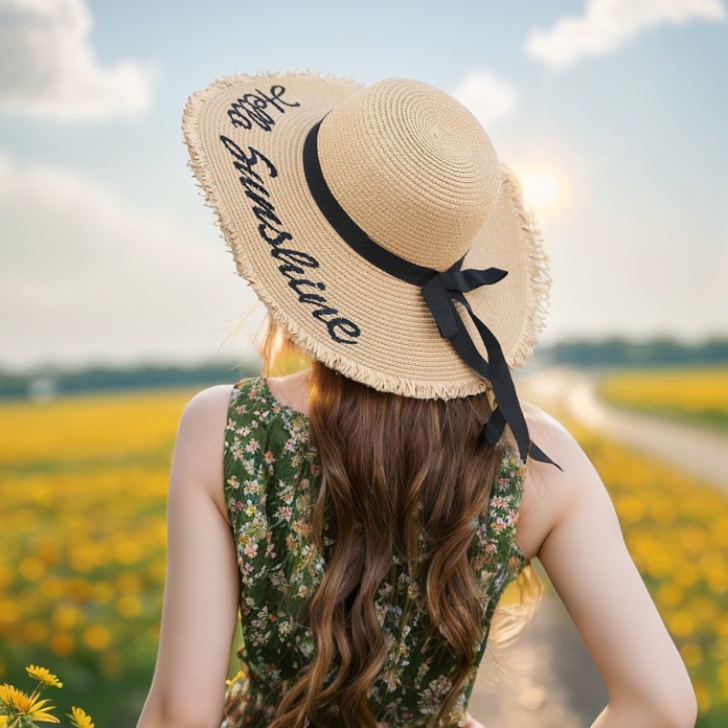 1pc Summer Floppy Beach Hats f - огляд і ціна Hat Floppy Wide