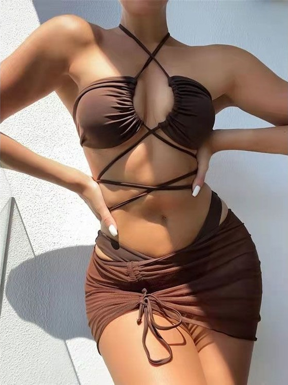 Ladies High Waist Split Bikini - огляд і ціна Swimsuit Bikini Ruched