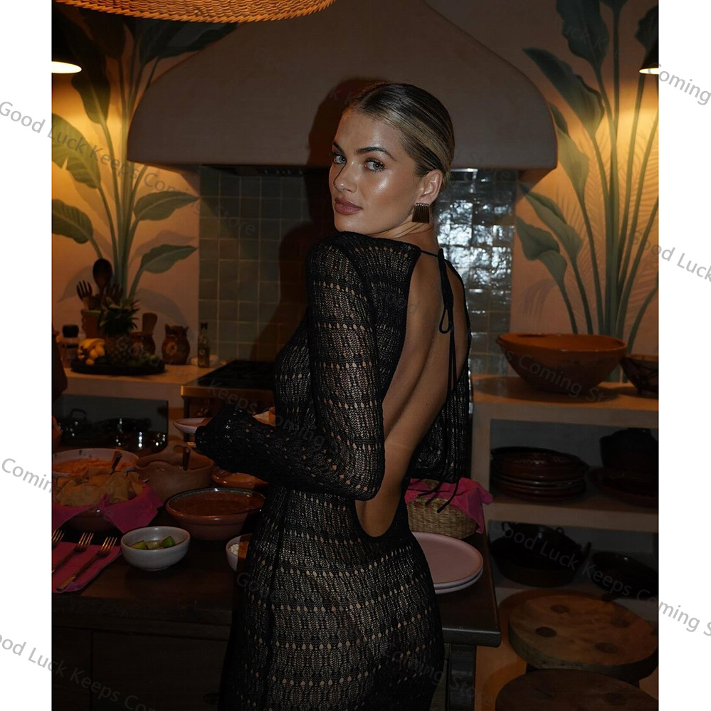 2025 Knitted Dress Backless Co - огляд і ціна Cover Up Kaftan
